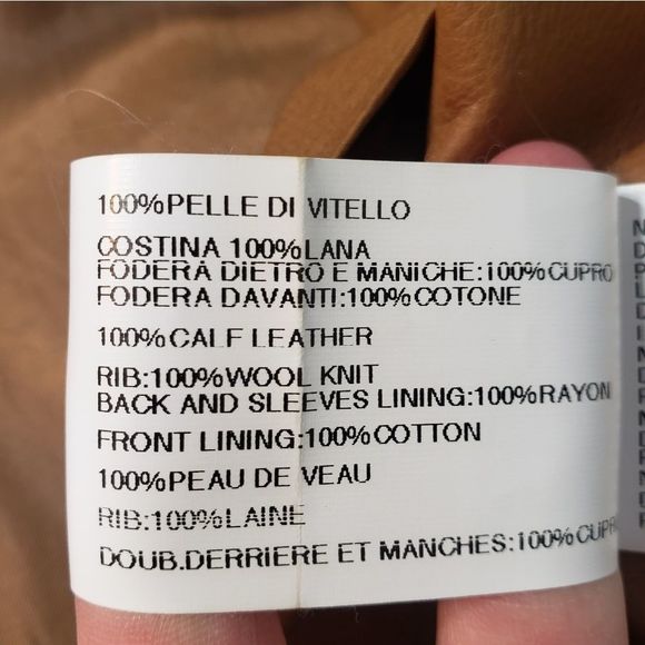 Rick Owens Calf Leather Asymmetrical Zip Jacket in Tan Honey Size 4 - Picture 8 of 16